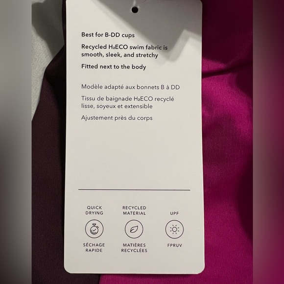 Athleta Coastline Bra Cup UPF Quick Dry Pink Adjustable Strap NWT Tankini - Picture 6 of 8